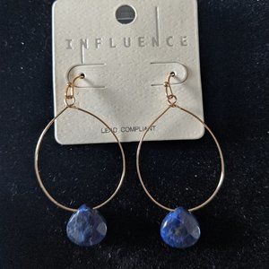 Boho Dark Blue Stone Earrings